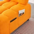 thumbnail image 2 of 40 Inch Long 1 Seater Sofa with Spring Cushion, Modern Convertible Sofa Bed, Teddy Fabric Couch for Apartment/Office/Living Room, Orange, 2 of 5