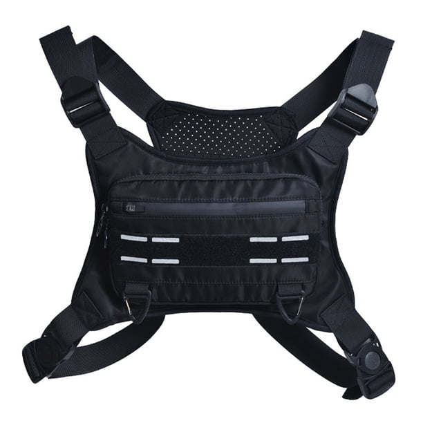 Mochila para Correr Minimalista Transpirable Ajustable para Entrenamientos Deportivos (negro)