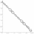 thumbnail image 3 of 10k White Gold Polished Link Bracelet, 3 of 5
