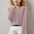 thumbnail image 1 of MKOSPLRT Kid's Sweaters Crew Neck Knit Pullover Long Sleeve Knit Sweaters Basic Solid Color Sweaters Loose Fit Pullover Tops for Girl Boy, 1 of 7