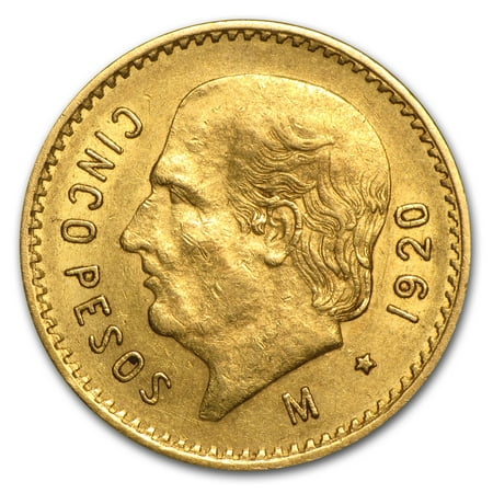 1920 Mexico Gold 5 Pesos XF