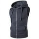 thumbnail image 1 of Chaleco con capucha y bolsillo con cremallera para hombre, chaleco con capucha M19, 1 of 4