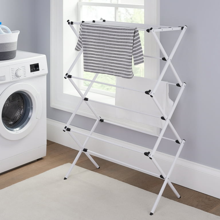 Mainstays Expandable Steel Laundry Drying Rack, White - Walmart.com
