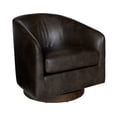 thumbnail image 6 of Better Homes & Gardens Bradford Wooden Base Swivel Accent Chair, Dark Espresso Faux Leather, 6 of 9