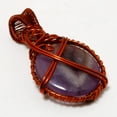 thumbnail image 2 of African Amethyst Gemstone Wire Wrapped Handcrafted Pendant Copper 2.30" SA 1464, 2 of 2