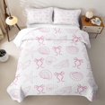 thumbnail image 2 of Erosebridal Pink Starfish Bow Knot Bed Spread Queen for Girls,Ocean Theme Princess Bow Queen Coverlet Set for Teens Adults, 2 of 7