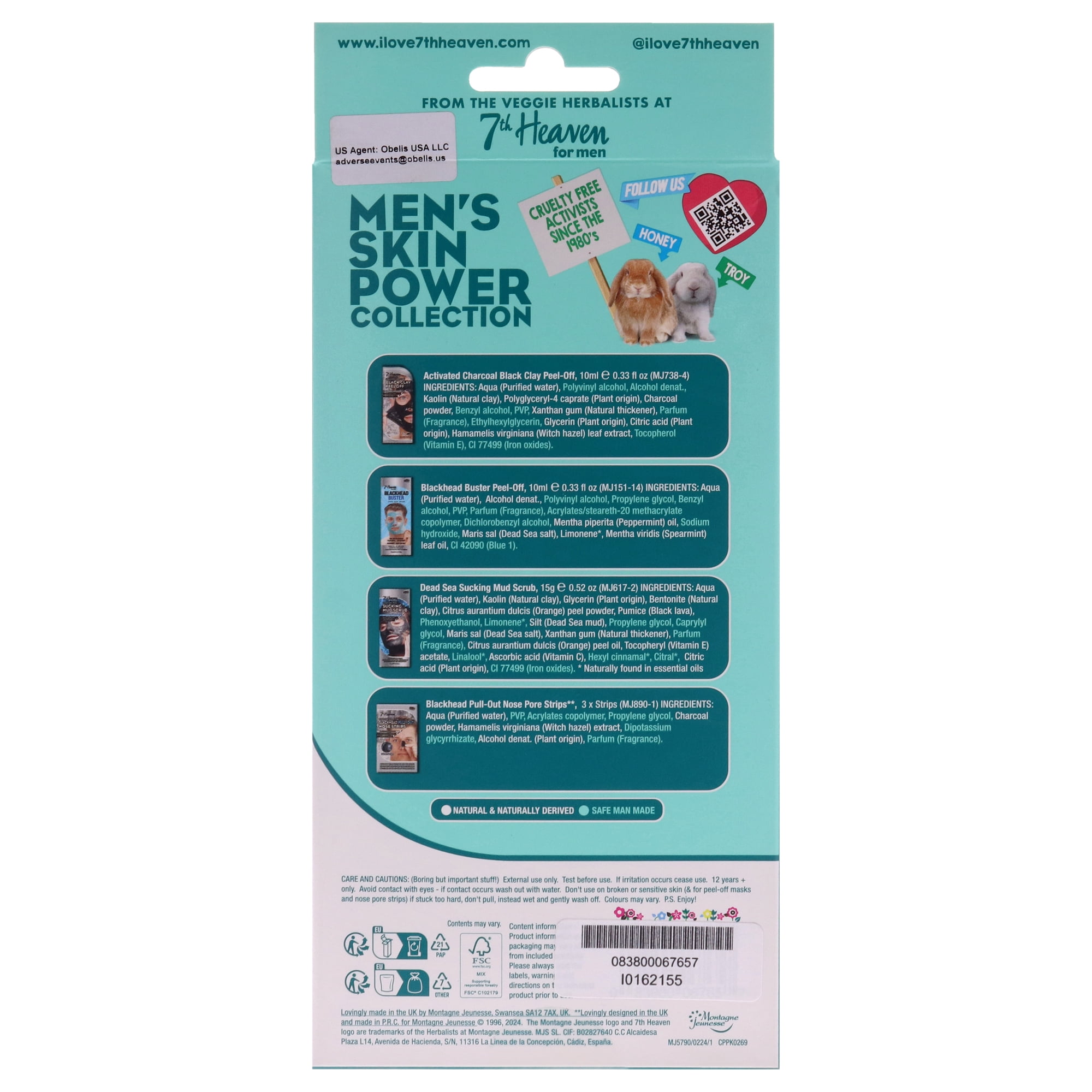 Mens Skin Power Face Mask Collection by 7th Heaven for Men - 3 Pc
