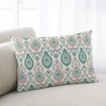 thumbnail image 2 of Green Pink Boho Throw Pillow Cover 20 x 30 Inch Decorative Pillow Cover Ethnic Abstract Geometric Floral Pattern Lumbar Pillowcase Seasonal Rectangle Cushion Case for Couch Sofa Bed Living Room, 2 of 7