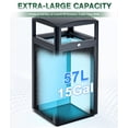 thumbnail image 4 of Commercial Outdoor Trash Can with Stone Panels, Heavy Duty Outside Garbage Can with Top Tray, Removable Metal Inner Bucket, for Parks, Public Spaces., 4 of 6