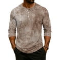 thumbnail image 2 of Hearthz Summer Henleys Shirts for Men Gradient Raglan 3/4 Sleeve Jersey Baseball T-Shirts Casual Workout Button Big and Tall Cotton T Shirts for Men, 2 of 8
