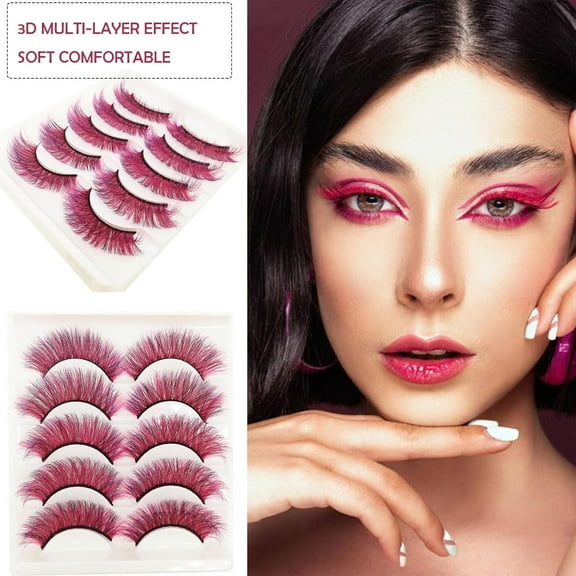 Colorful Eyelashes Halloween Dramatic Party Mixed Color False Lashes Eye Extensions Makeup