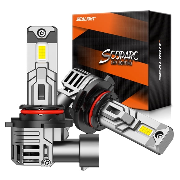 SEALIGHT Ampoules de Phare DEL 9005, Ampoules Blanc Froid 30000LM 6500K avec Ventilateur de Refroidissement, Phare DEL 9005 Format Mini 1:1, 9005 Halogène Re