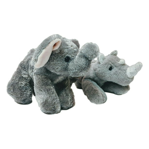 ELLIE & RHINO Elephant & Rhinoceros Mini Flopsie 8" Stuffed Animal ...