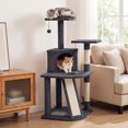 thumbnail image 4 of Gymax Cat Tree Multi-Level Cat Tower w/ Top Perches & Cozy Condo Climbing Ladder Light Gray, 4 of 10