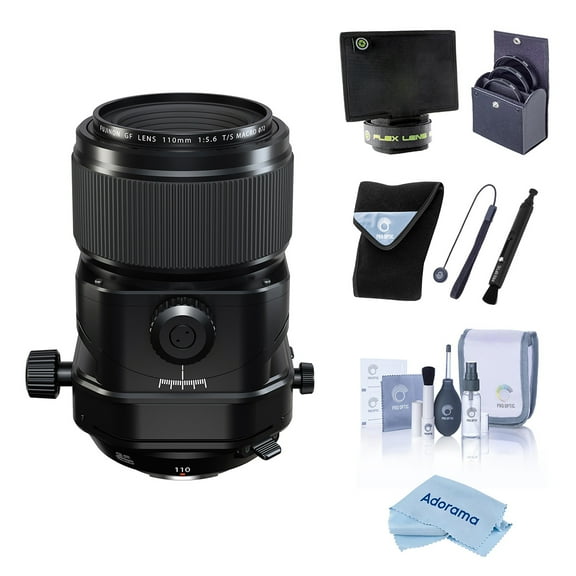 Fujifilm Fujinon GF 110mm f/5.6 T/S Macro Lens, Bundle with 72mm Filter Kit, Lens Wrap, Lens Shade, Lens Cleaner, Cleaning Kit, Lens Cap Tether and Cleaning Cloth