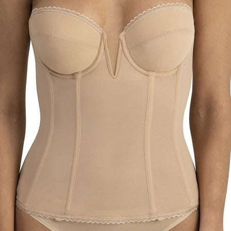 Dominique Women s Vivienne V-Wire Longline Strapless Bridal Bra (30B-48G) #8990 - Mocha - 46G