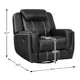thumbnail image 3 of Lexicon Littleton Faux leather Swivel Glider Reclining Chair in Black, 3 of 5