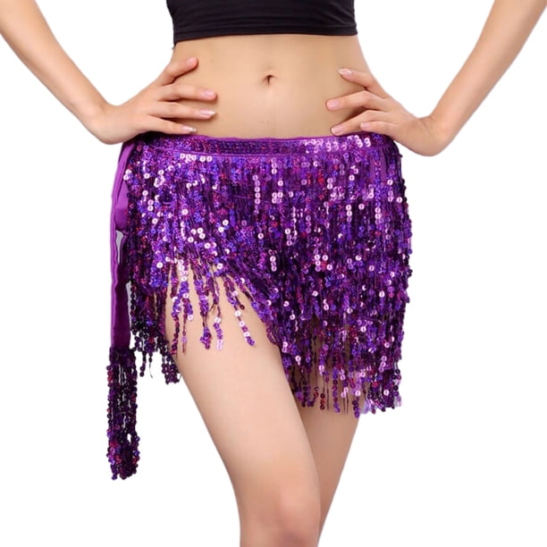 Minnieouse Faldas De Borla De Moda Para Mujer Trajes De Danza Trajes De Danza Faldas De Mujer Faldas De Lentejuelas Prendas para la parte inferior del cuerpo púrpura