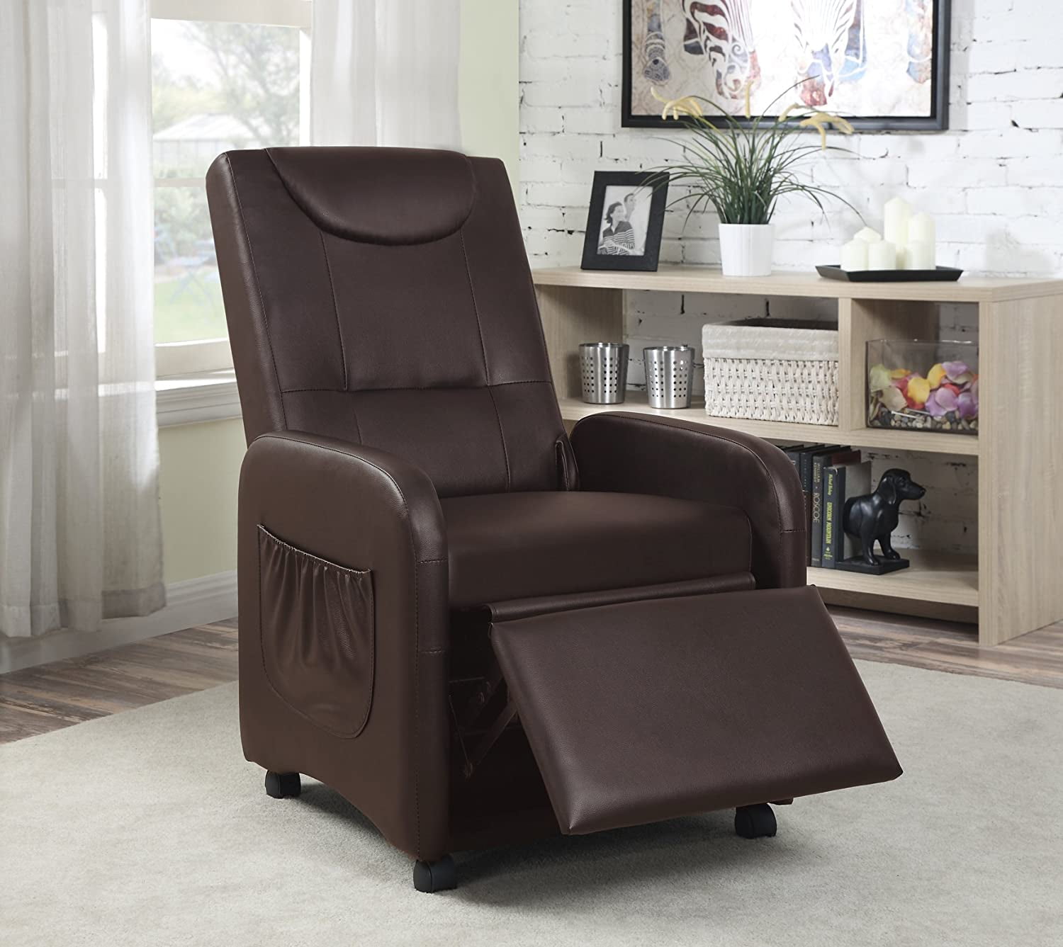 ViscoLogic Folding Gaming Faux Leather Manual Reclining Living Room