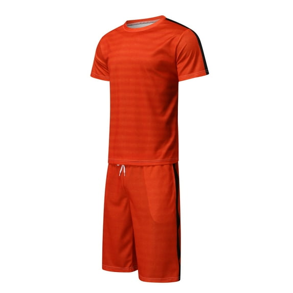Akiihool Mens Shorts Tracksuit Men's 2 Piece Outfits Tracksuits Short Sleeve Polo Shirts and Shorts Sets Classic Workout Summer (Red,S)