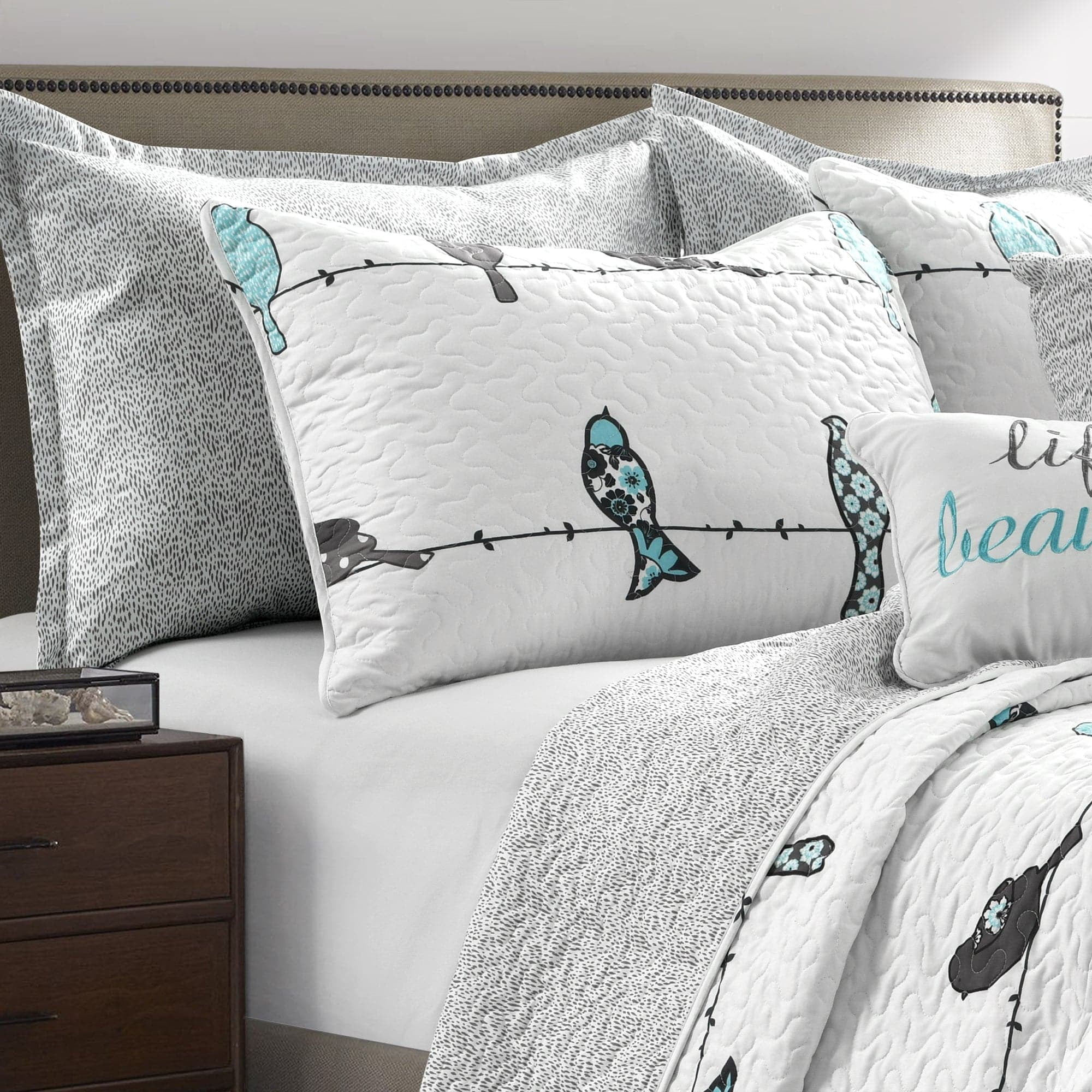 Rowley Birds 7-Piece King Quilt Set, Orange