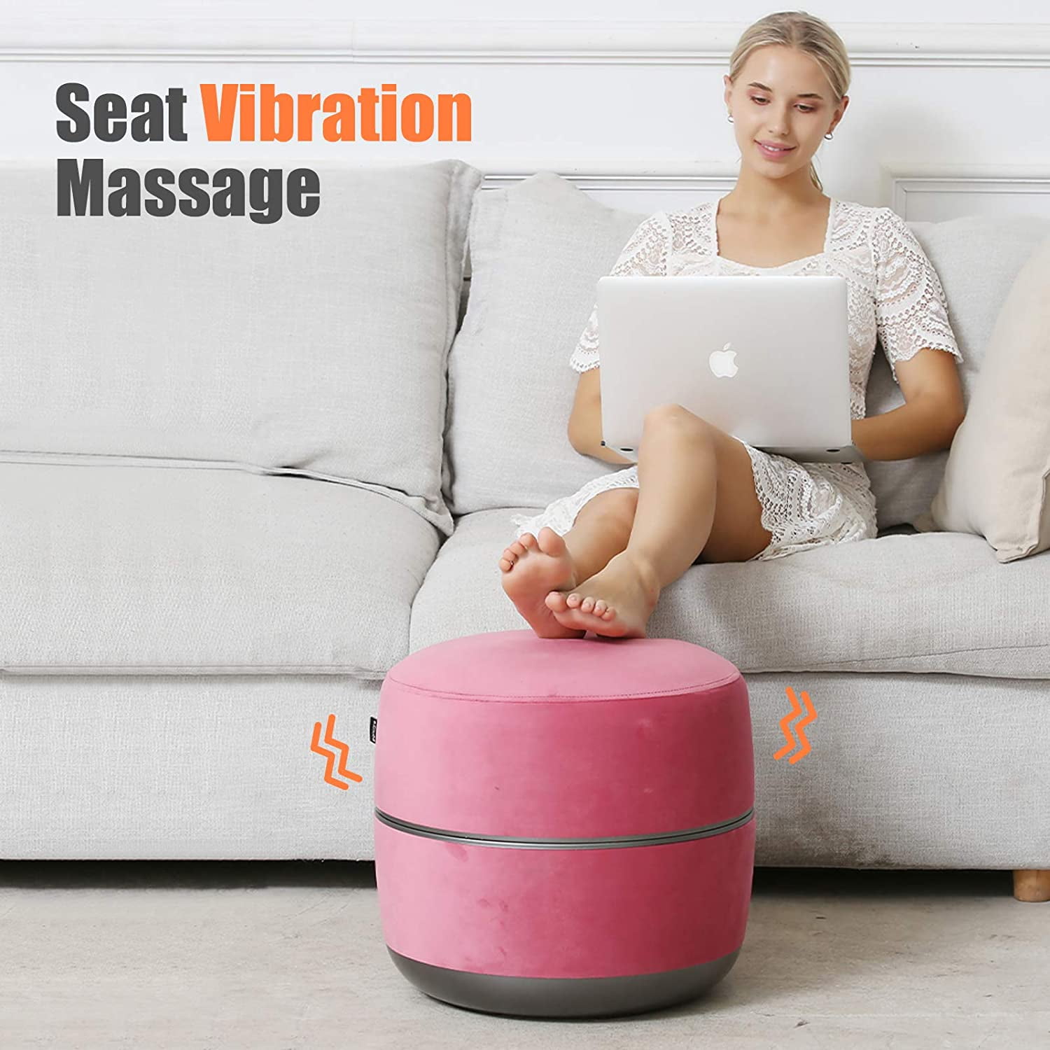 2 in 1 Shiatsu Foot Massager Machine and Vibrating Ottoman Cordless Kneading Foot Massager with Heat Fits Feet up to Men Size 12 Pink Walmart
