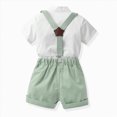 thumbnail image 6 of 3-4 Years Toddler Kids Boys Gentleman Outfit Suits Infant Boys Short Pants Set Short Sleeve Shirt with Suspender Strap Shorts 18 24 Months 2T 3T 4T 5T 6T Kids Gentleman Outfits,Blue, 6 of 7