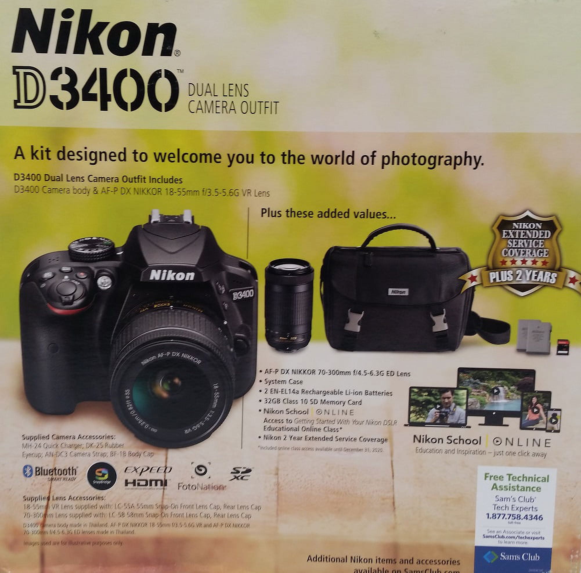 Nikon D3400 DSLR Camera with 18-55mm and 70-300mm Lenses 1573