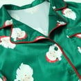 thumbnail image 6 of Lovskoo Christmas Lounge&nbsp;Sets for Women Satin Long Sleeve Button Down Top and Shorts Sleepwear Pajama Set Two Piece Shorts Outfits Set X-Dark Green L, 6 of 7