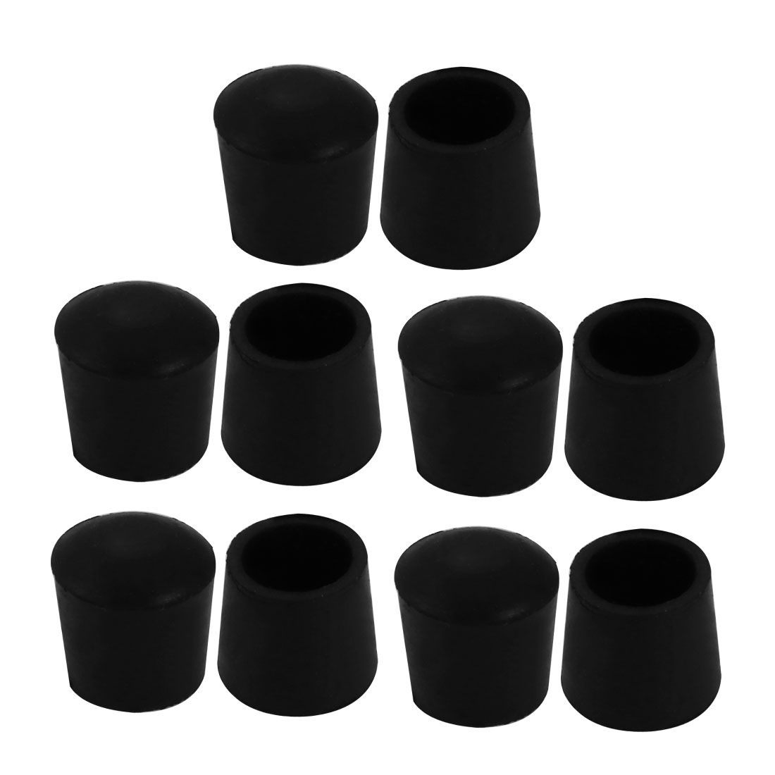 10pcs Furniture Desk Chair Round Rubber Leg Tip Cap 13mm Inner Diameter
