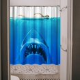thumbnail image 3 of Cortina de ducha con forma de tiburón, juego de cortinas de ducha divertidas con temática oceánica (180 x 200 cm), 3 of 5