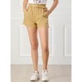 thumbnail image 5 of Allegra K Women's Bow Tie High Waist Casual Elastic Waist Paper Bag Shorts, 5 of 6