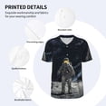 thumbnail image 3 of KLL Astronaut Standing In The Moon for Men's Baseball Shirts,Short Sleeve Casual Shirts Button Down Shirt for Men Beach Summer Wedding Shirt-Large, 3 of 7