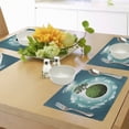 thumbnail image 4 of Ambesonne Tree of Life Place Mats Set of 4, Ecology World Art, Standard Size, Green Blue White, 4 of 6