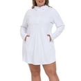 thumbnail image 4 of HDE Women's Plus Size UPF 50 Swim Coverup Dress with Hood White 4X, 4 of 7
