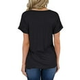 thumbnail image 3 of XCHQRTI Women V Neck Pocket T Shirt Casual Loose Short Sleeves Tee Tops, 3 of 4
