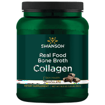 Swanson Real Food Bone Broth Collagen - Chocolate 19.5 oz Powder