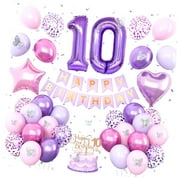 SKYSONIC Sweet 16 Party Decorations, Lavender Birthday Decor for Girls Number Foil Balloons Cake Topper Butterfly Stickers for 16th Birthday Party