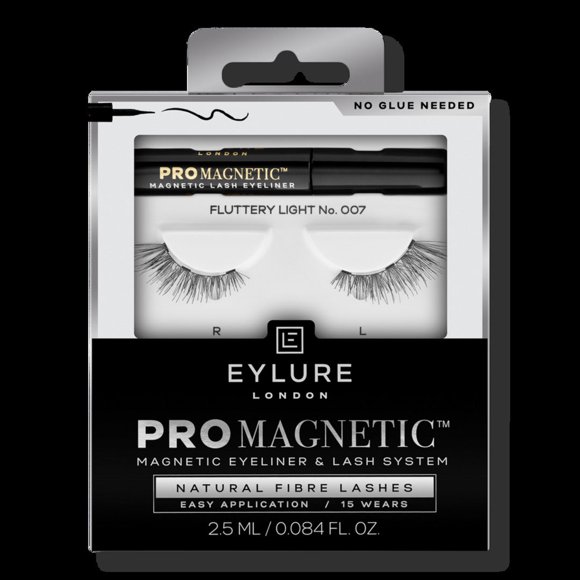 Eylure PROMAGNETIC Eyeliner & Lash Kit, Natural Fibre Lashes, No. 007, Black