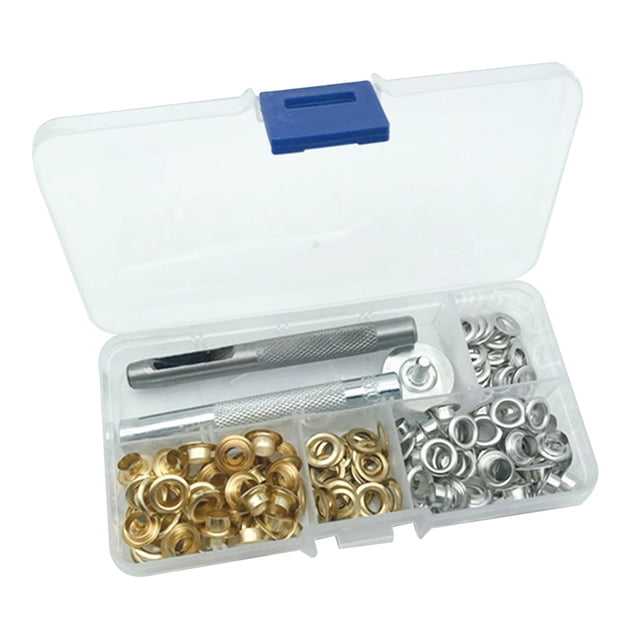 Grommets Kit with 200 Sets Metal Eyelets for Clothing Crafts in Multi Color 6mm Size