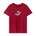 thumbnail image 1 of Camiseta para mujer verano moda regular ajuste cuello redondo camisa para viajar playa Rojo, 1 of 7
