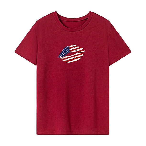 Camiseta de Mujer Ropa de Verano para Mujer Top de Manga Corta para Acampar en la Playa de la Calle SG