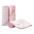 thumbnail image 2 of (2 pack) Spasilk Baby 3 Pack Soft Terry Hooded Towel Bath Set for Newborn and Infant Girls, Pink Butterfly, 2 of 8