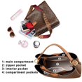 thumbnail image 2 of Bolso de mano IBFUN para mujer, piel vintage, asa superior, marrón, 2 of 4