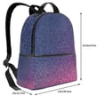 thumbnail image 4 of Lsque Violet Glitter Pattern Backpack – School Travel Canvas Daypack with Ergonomic Padded Straps, Multiple Compartments & Leather Handle, 4 of 5