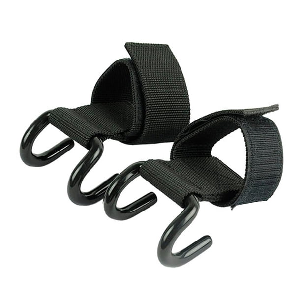 Par de levantamiento de pesas gimnasio entrenamiento gancho agarres correas guantes muñequeras (negro)