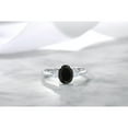 thumbnail image 5 of Gem Stone King 10K White Gold Black Onyx and White Created Sapphire 3 Stone Engagement Ring for Women (1.35 Cttw, Gemstone Birthstone, Available in Size 5, 6, 7, 8, 9), 5 of 6