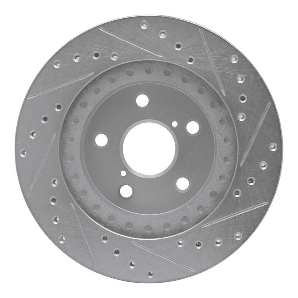 Dynamic Friction Company 631-76122L DFC Brake Rotor - Drilled And Slotted - Silver