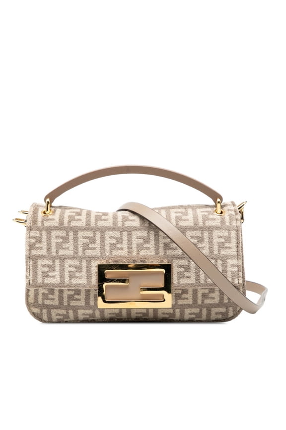 Pre-Owned Fendi Zucchino Mini Baguette Phone Pouch Handbag/Shoulder Bag 2WAY 7AS142... (Good)