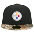 thumbnail image 2 of Men's New Era Black Pittsburgh Steelers Active Two-Tone Camo 59FIFTY Fitted Hat, 2 of 6